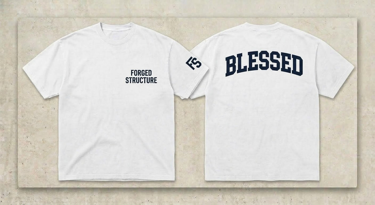 Forged Stature "BLESSED" Heavyweight Graphic Tee – White