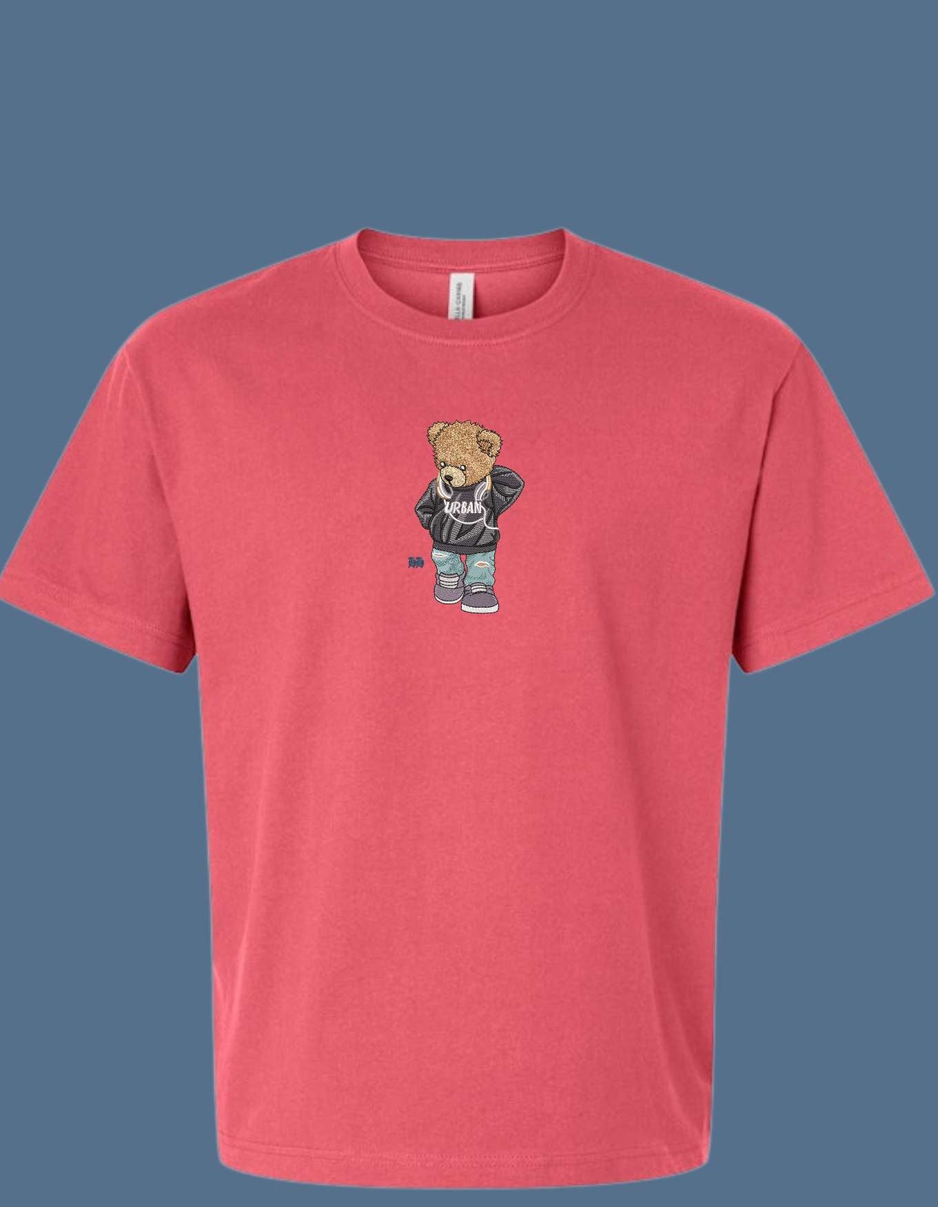 Embroidered "Urban Bear" Heavyweight Streetwear Graphic Tee