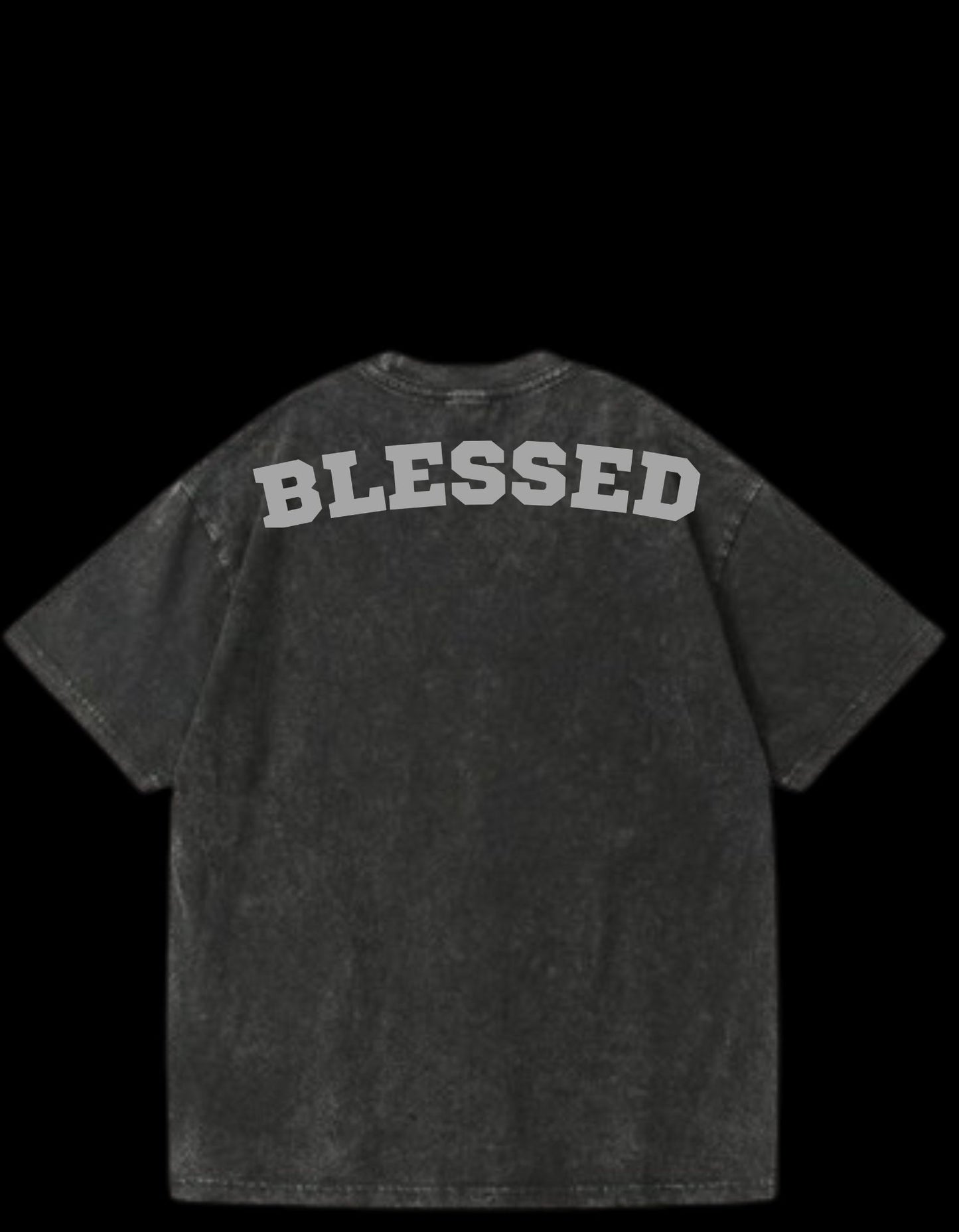 "Blessed" Vintage Mineral Wash Oversized Tee | Embroidered & Velvet Touch