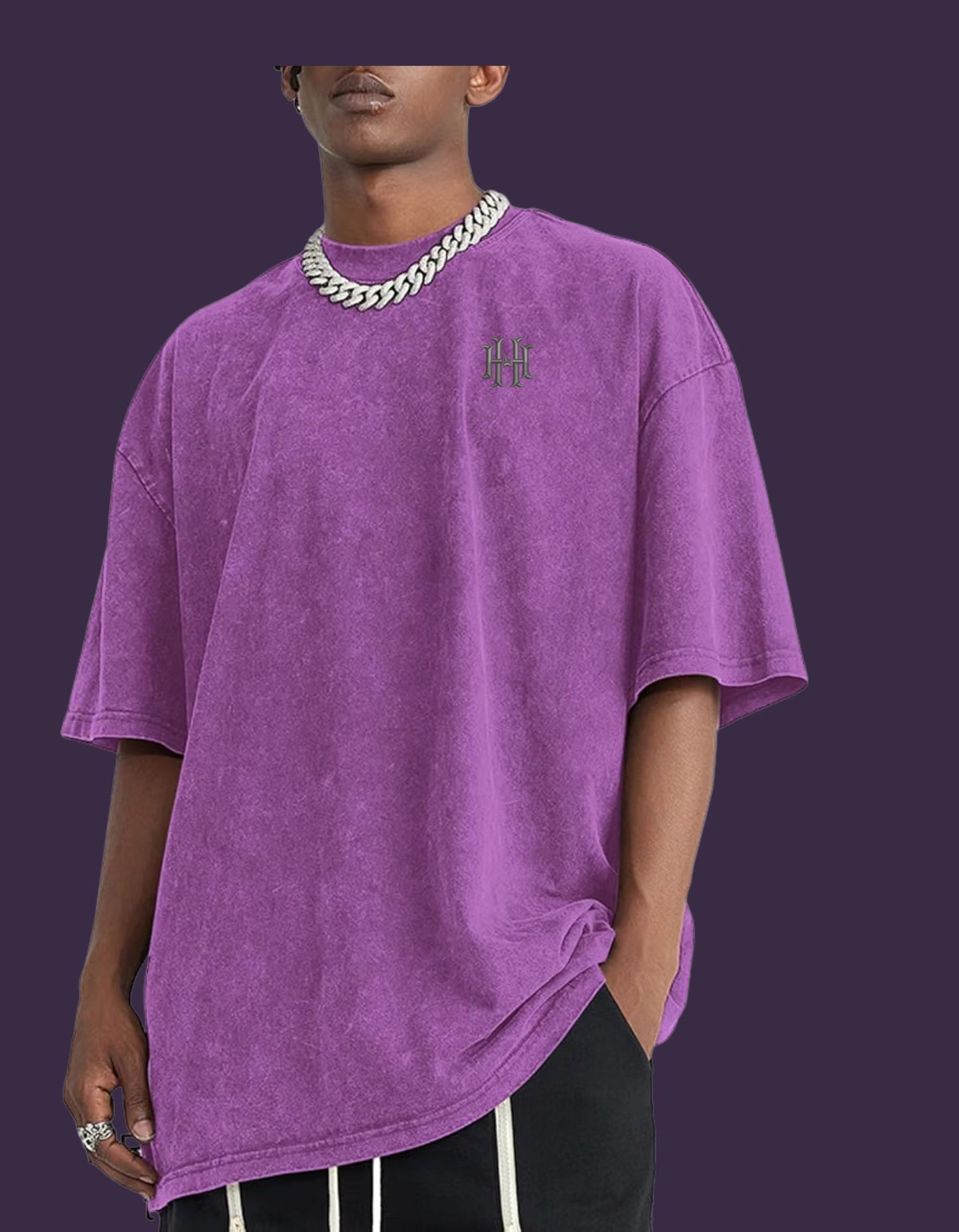 "Blessed" Vintage Mineral Wash Oversized Tee | Embroidered & Velvet Touch